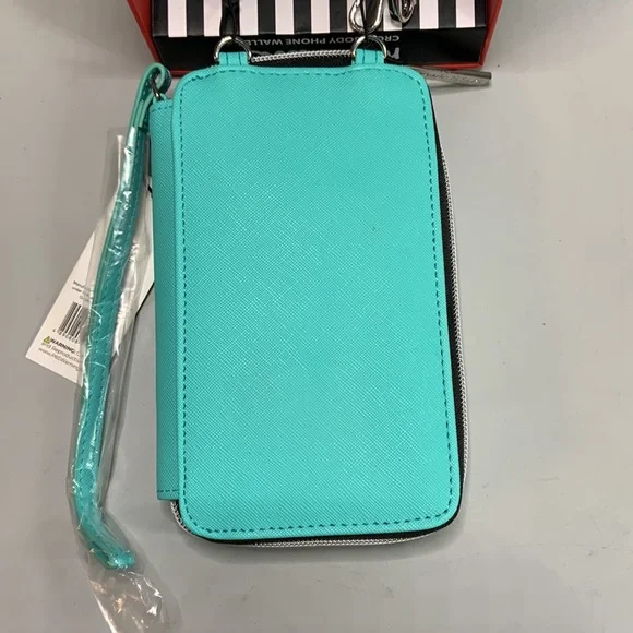 Marc Tetro Boston Terrier Turquoise Crossbody Phone Wallet. NWT in box - Picture 4 of 10